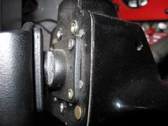 Closeup of swivel ball on ProClip yoke mount for the iPaq 4705. Notice the yoke has 4 holes drilled and tapped in a standard AMPS hole pattern, so that it can support a variety of different mounting mechanisms. IMG_0113.JPG